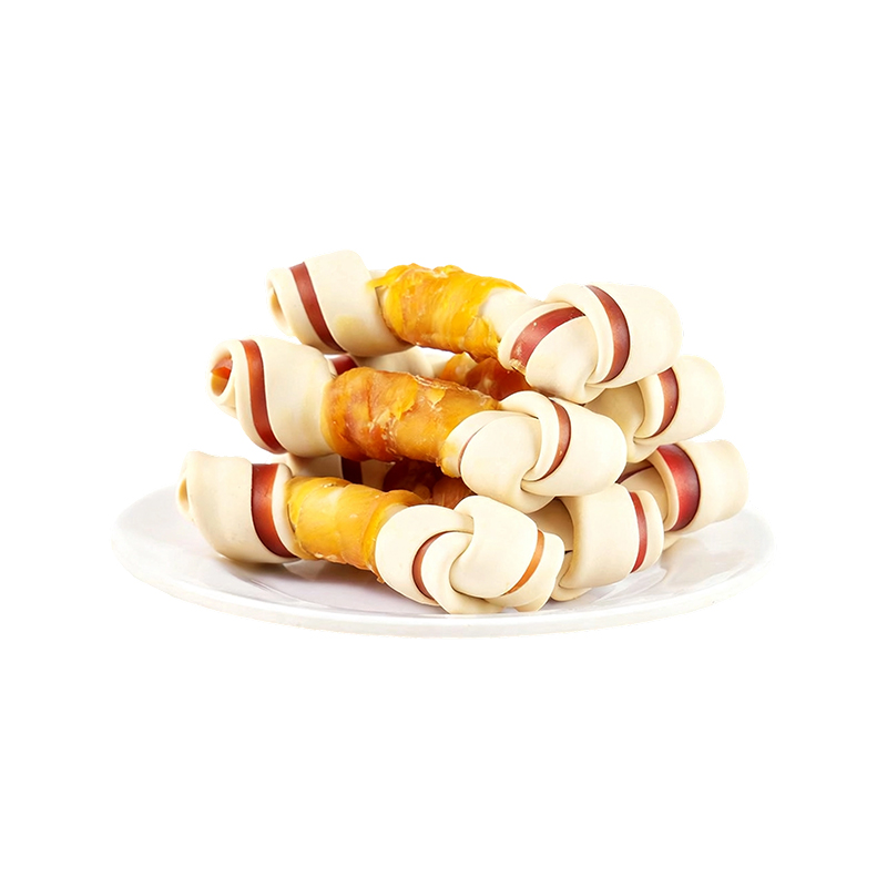 Golosinas de pollo para perros envueltas en proteínas orgánicas de 4'