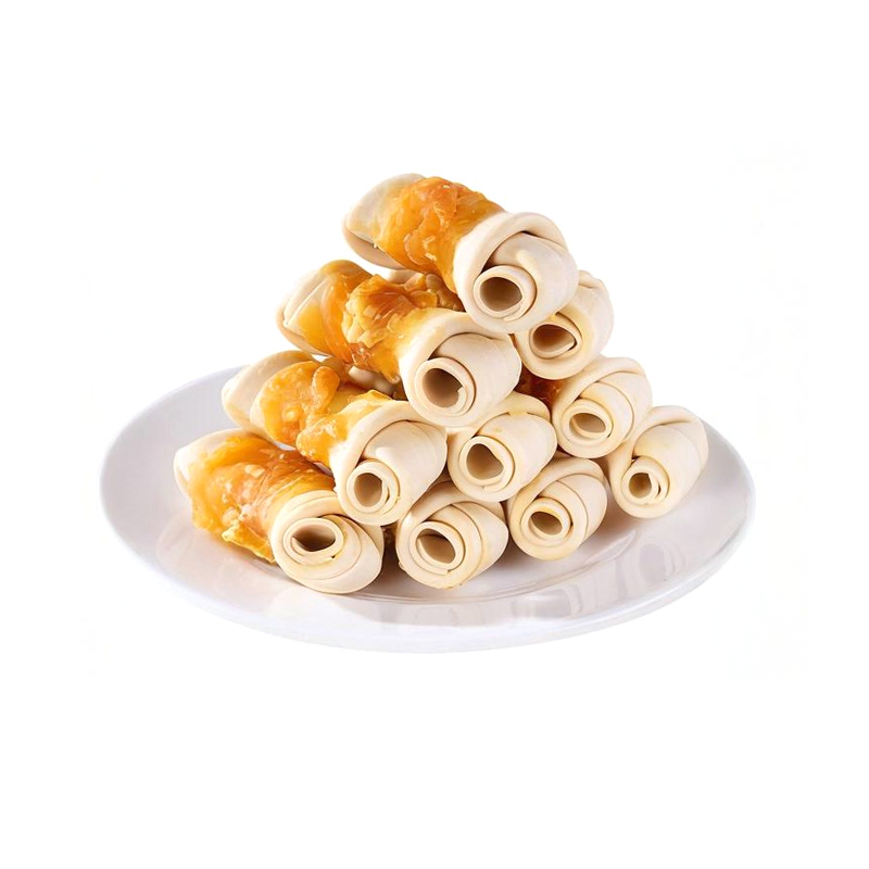 Huesos Anudados de 2.5-3 pulgadas con Cinco Sabores Envuelto en Pollo, Golosinas para Limpiar los Dientes de Perro