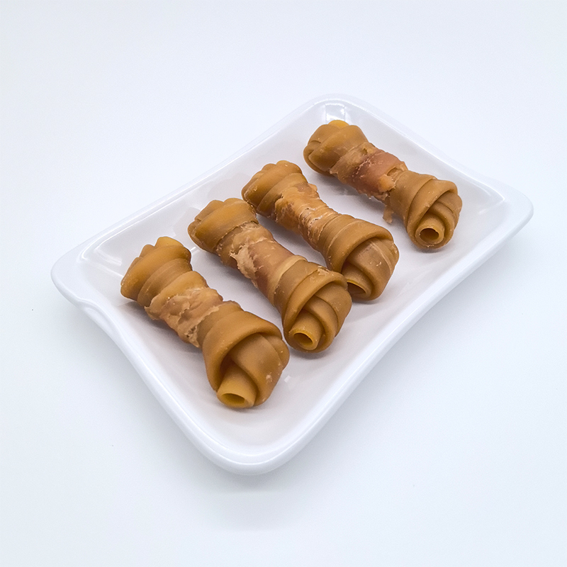 Huesos Anudados de 2.5-3 pulgadas con Cinco Sabores Envuelto en Pollo, Golosinas para Limpiar los Dientes de Perro