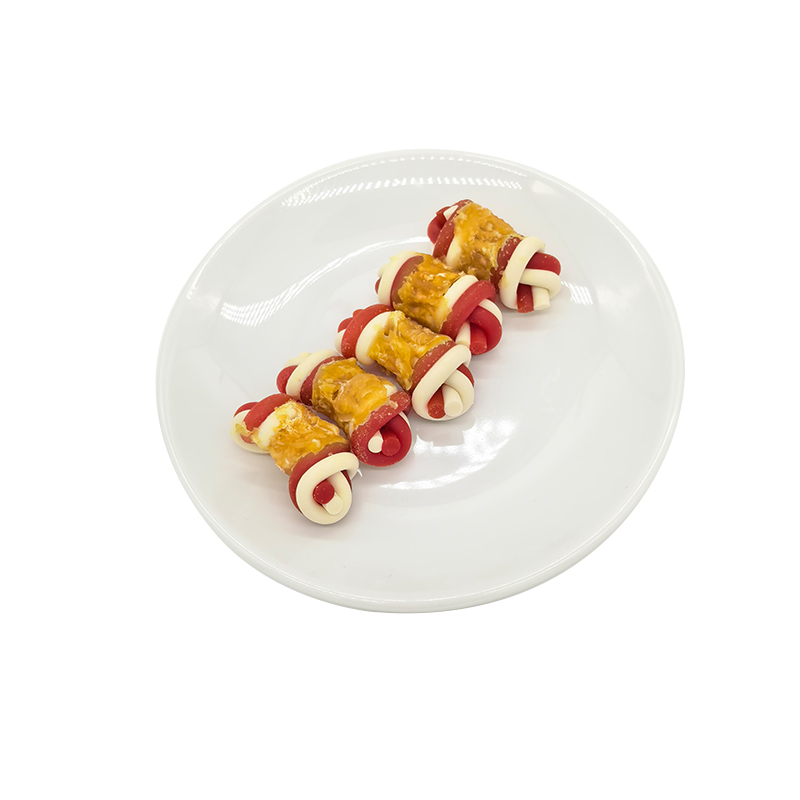 Golosinas para Perros de 2.5-3 Pulgadas, con Cinco Sabores, Envuelto en Hueso con Pollo para Limpiar los Dientes