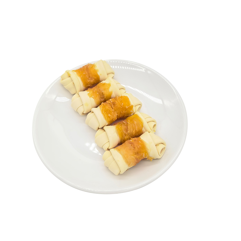 Huesos Anudados de 2.5-3 pulgadas con Cinco Sabores Envuelto en Pollo, Golosinas para Limpiar los Dientes de Perro