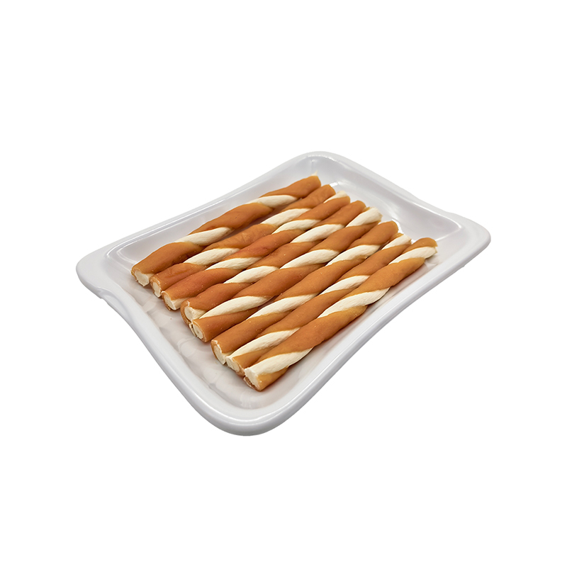 Palitos masticables de colágeno envueltos en espiral de pollo
